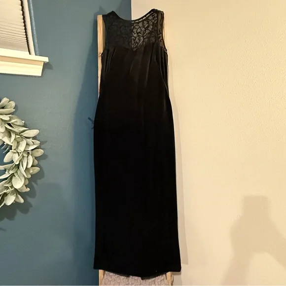 All that Jazz | Dresses | All That Jazz Dress Black Velvet Maxi Dress Back  Slit Size S M 9s Glam | Poshmark